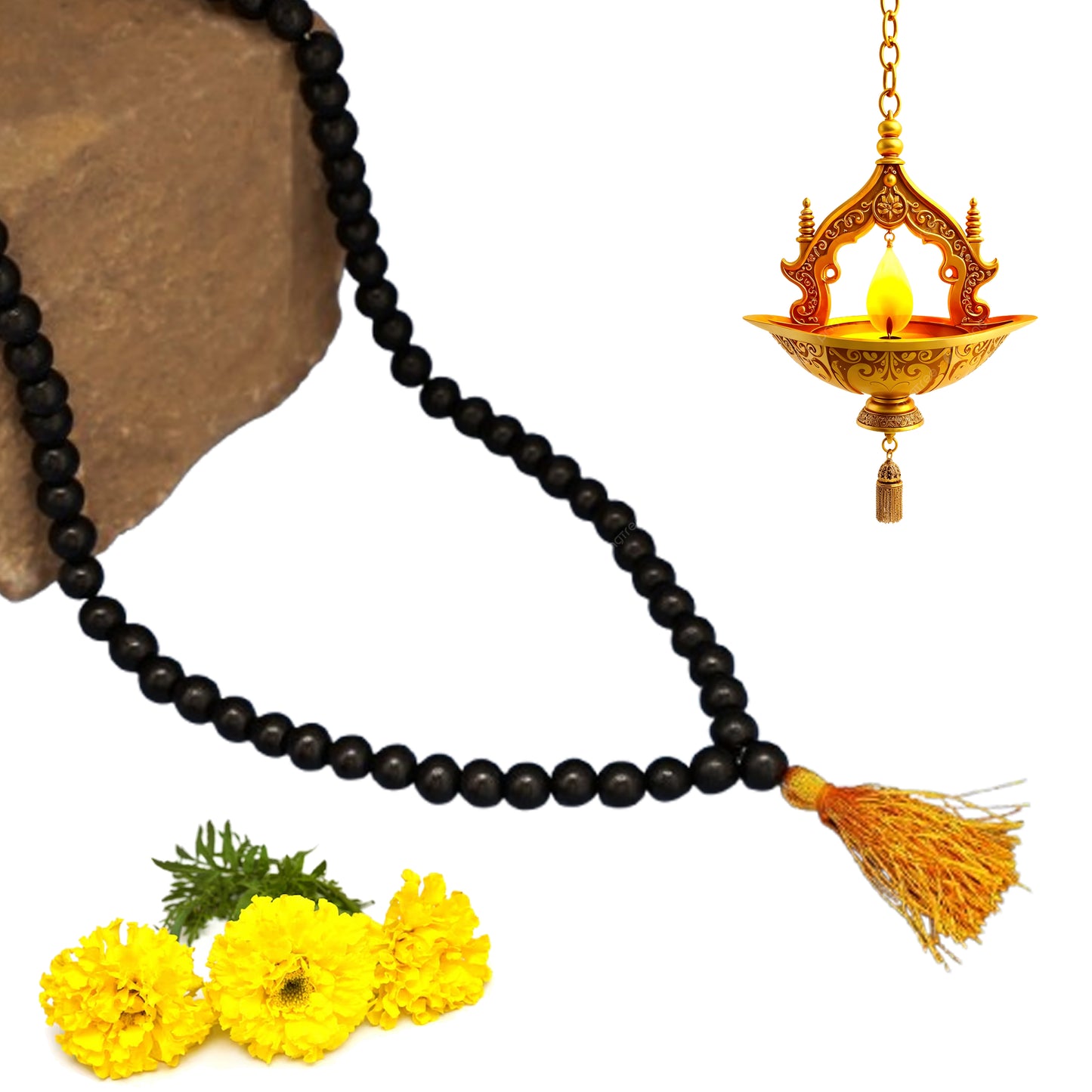 SatyamShivam | Original Karungali Malai - Natural Black Ebony Wood